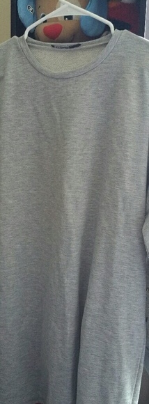 Grey sweatshirt dress pearls embellished bell - Picture 4 of 7